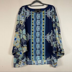 Colleen Lopez Draped Batwing Printed Top